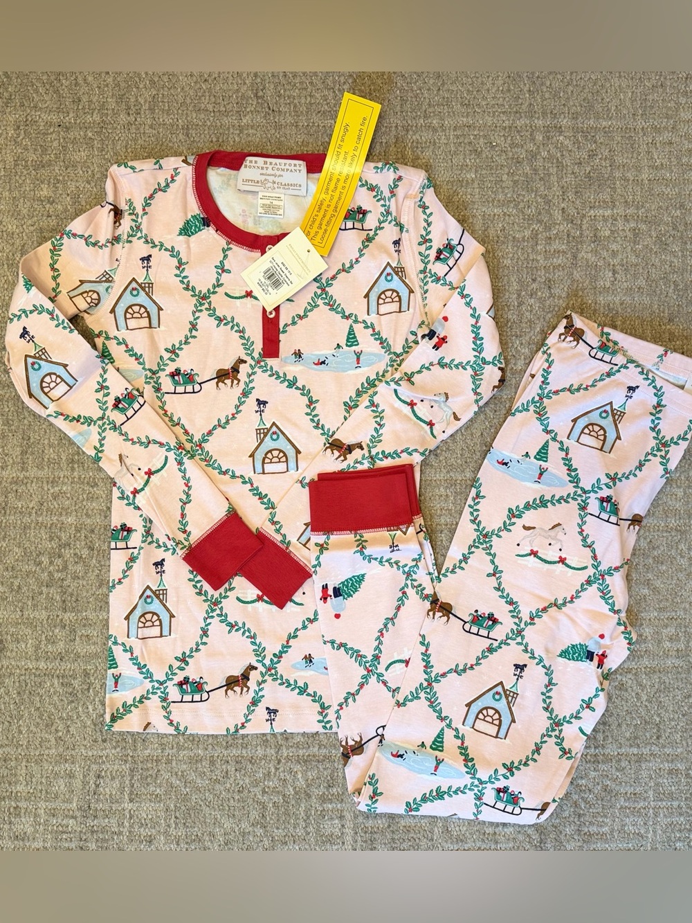 NWT TBBC Beaufort Bonnet Company x Little Classics on Clay Girls pajamas horse